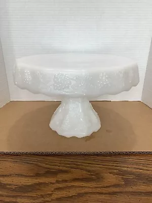 $21.97 • Buy Vintage Westmoreland White Milk Glass Pedestal Cake Stand /Plate Harvest Grapes