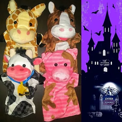 4 Melissa And Doug Hand Puppets (Cow Pig Horse & Giraffe) • $42