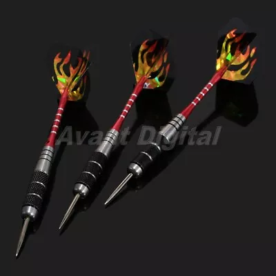 3pcs Of Darts Professional Red Tungsten Steel Tip Darts Set With Dart Flights • $8.36