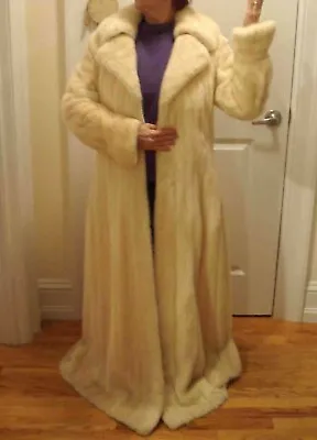 MINK Vintage  Creme Colored Floor Length Fur Coat Previously Owned By Bootsie • $449