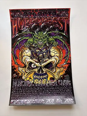 $49 • Buy 2000 Rock Concert Poster Horrorfest Electric Hellfire Club  Jeff Wood LE 200