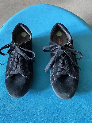 £6.99 • Buy Jana Relax Soft Flex Black Suede Lace Up Shoes Uk 7 Eu 40H