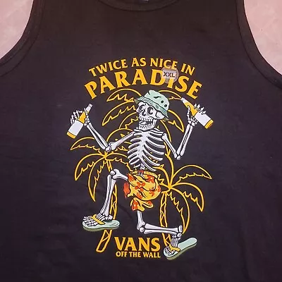 Vans Men's XXL Tank Top  Twice As Nice In Paradise  Vacation  Skeleton  T-Shirt • $21.95