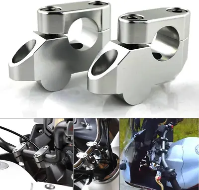 Universal 7/8  22mm HandleBar Bar Risers Mount Clamp Adapter For Motorcycle • $28.01