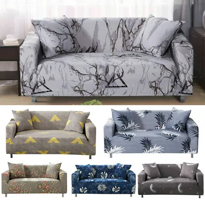 $14.58 • Buy For 1/2/3/4 Seater Stretch Printed Sofa Covers Couch Protector Spandex Slipcover