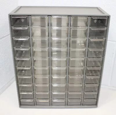 Vintage 50 Drawer Akro Mils Small Parts Storage Organizer Cabinet Gray Plastic • $44.95