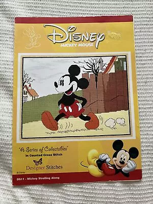 Disney Mickey Mouse Mickey Strolling Along Designer Stitches Cross Stitch Chart • £7.99