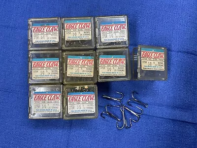 Eagle Claw #375R 1/0 Trebles. 2x Strong. 9 Boxes Of 5 Hooks Each.  • $12.99