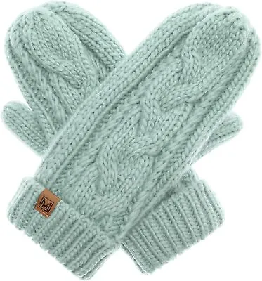 $43.35 • Buy MIRMARU Women’s Warm Winter Gloves Cozy Soft Cable Knit Mittens With Fleece Lini