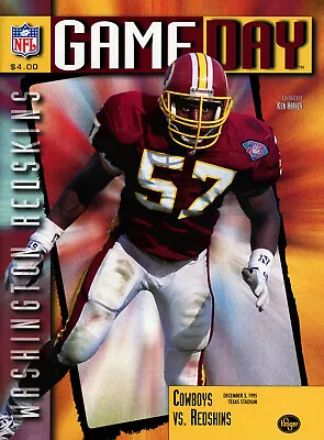 Washington Redskins 12/3/1995 Gameday Magazine Vs Dallas Cowboys 38339 • $19.99