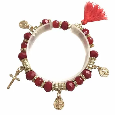 San Benito Pulsera Mal De Ojo Saint Benedict Evil Eye Bracelet Stretch Amuleto • $9.99