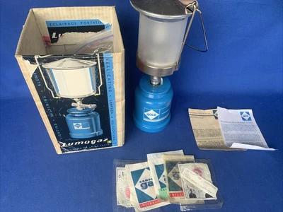 $35 • Buy Vintage GAZ Lumogaz C Butane Camping Lantern Original Box Instructions & Mantles