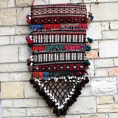 3ft Long Vintage Handmade Woolen Wall Hanging Home Décor Bag Wool Woven Knitted • $283
