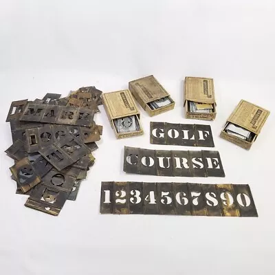 Large Lot 190+Vtg Reese Brass Zinc Stencils 1 Inch 1.25 Inch Serif Font • $99