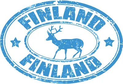 Finland Elk Animal Europe Travel Grunge Stamp Car Bumper Sticker Decal • $2.75