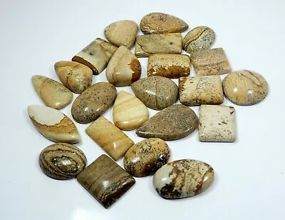 Natural Semi Precious Mixed Shape Picture Jasper Cabochons Loose Gemstone Lot • $5.33