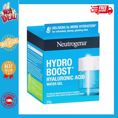 Neutrogena Hydro Boost Hyaluronic Acid Water Gel Hydrating Face Moisturiser 50g • $20.99