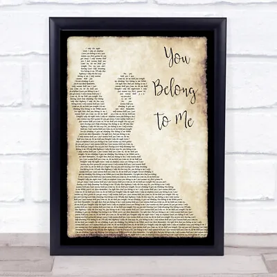 You Belong To Me Song Lyric Man Lady Dancing Quote Print • £34.95