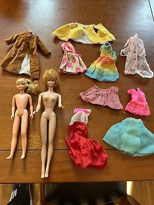Vintage 1962 Barbie Blonde With Midge And Clothing Lot • $74.99