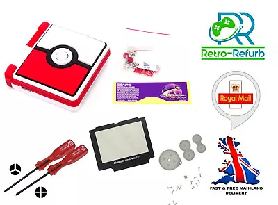 Pokeball GameBoy Advance SP Nintendo GBA SP Housing Shell Screen + Tools • £18.99