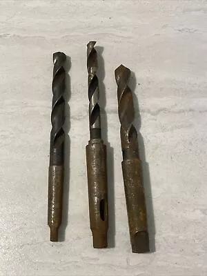 Lot Of 3 Tapered Shank Twist Drill Bit Taper HS USA 2 Flute 9  Long • $39.98