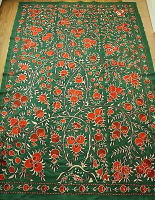 Uzbek Hand Embroidered Suzani Fabrictapestry Wall Hangingtableclothblanket • $288.99