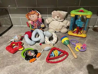 Baby Toy Bundle  Soft Pay Rattles Teethers Soundssensory  • £10