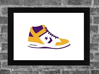 Converse Weapon Shoe Magic Johnson Showtime Los Angeles Lakers Sports Art 17x11 • $27.99