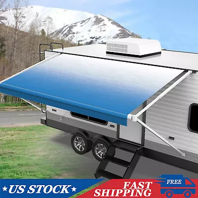 RV Awning Fabric 14-16 Feet Width Camper Vinyl Awning Replacement Shade • $66.86
