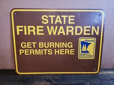 Retired Vtg State Fire Warden Burning Permits Minnesota Dnr 18  × 24  Metal • $139.99