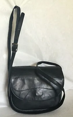$89 • Buy Vintage OROTON Black Leather Cross Body/Shoulder Bag / Handbag