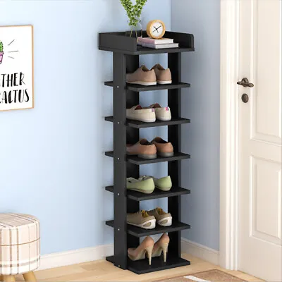 £28.95 • Buy 7 Tier Wooden Shoe Rack Storage Shelf Display Stand Organiser Unit Shoes Cabinet