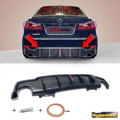 For 06-13 Lexus IS250 IS350 Rear Bumper Diffuser Black Urethane Red LED Light • $83.21