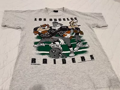 Vintage Taz Single Stitch Oakland Raiders T Shirt Looney Tunes Large Bugs Daffy • $59.99