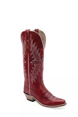 Old West Womens Western Red Leather Cowboy Boots • $112.99