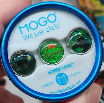 MOGO Magnetic Charms Tin Set Of 3 Horse Love Brand New LOT Of 3 Tins NEW • $11.04