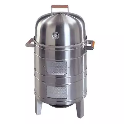 Charcoal Vertical Water Smoker Hydrates Foods Stainless Steel Double Grid 5.5 Qt • $217.05