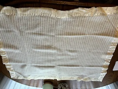 Vtg Made In Usa Baby Blanket 100 Acrylic Satin Edges • $34