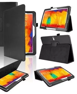 Flip Leather Case Cover For Samsung Galaxy Note 10.1 2014 P600 P601 P605 - BLACK • $119.88