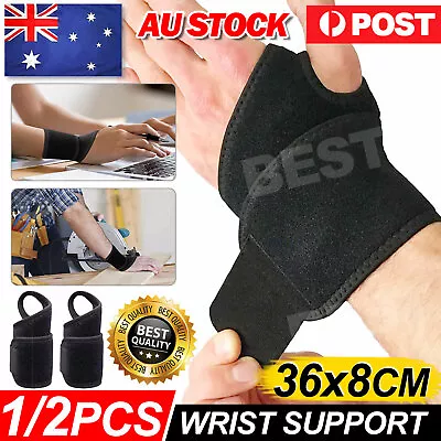 WRIST SUPPORT Brace Pain Relief Strap Wrap Carpal Tunnel Sprain CTS RSI Gym • $5.45