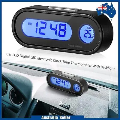 2 In 1 Car LCD Digital LED Electronic Clock Time Thermometer With Backlight • $12.25