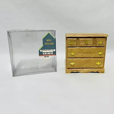 Vtg Dollhouse Furniture 3 Drawer Oak Bachelor Chest Mini Dreams 35 591 602 New • $14.97