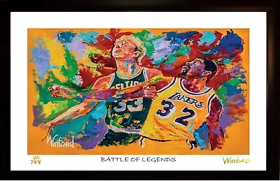 Sale Larry Bird Magic Johnson L.E. Premium Art Print Winford Was 99.95 Now 49.95 • $49.95