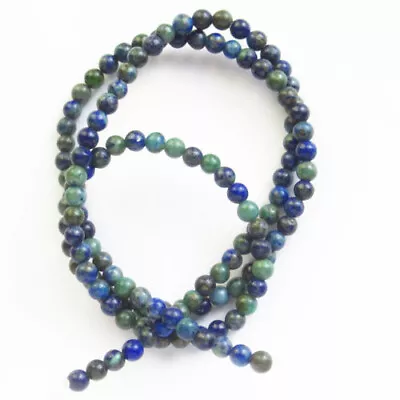 3mm Lapis Lazuli With Chrysocolla Round Ball Loose Bead 15.5inch F34591 • $1.25