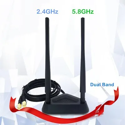 Long Range DualBand Extension WiFi Antenna For Wireless Network Enhancement • £15.01