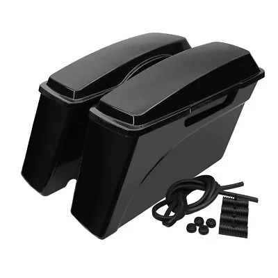 Hard Saddlebags Fit For Harley Touring Electra Street Road Glide 1994-2013 Black • $114.80