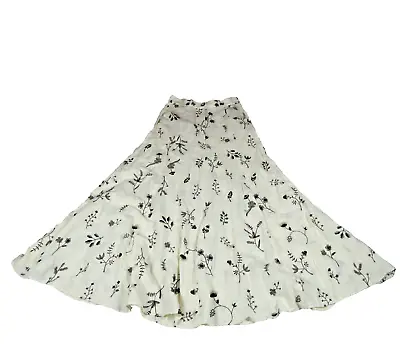 Zara Skirt Women Size Small Beige W Black Stitchings Long Skirt • $3.99