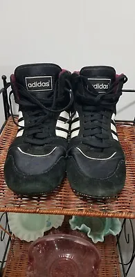 Vintage Adidas Black Mondial Wrestling Shoes Mens Size 11.5 • $125