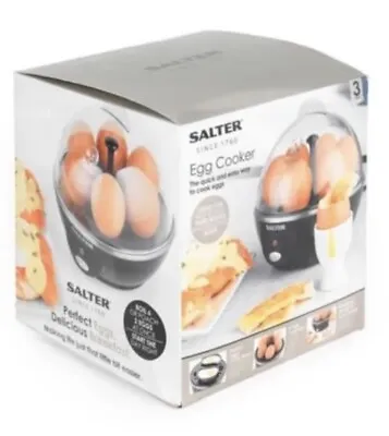 Salter 6 Egg Cooker Electric Poacher Boiler For Soft Medium Or Hard Boiled Eggs • £19.99