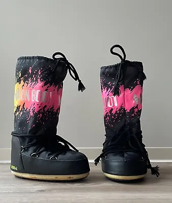 Vintage Moon Boot Tecnica Black/Pink Boots • $100